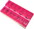 Apex 7- Day Push to Open Pill Organizer, 1x Per Day or AM/PM (AM/PM with Tray, Berry (Pink))