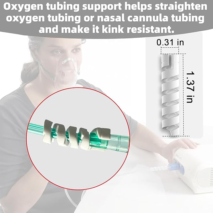 10 Pack Oxygen Tube Support Crimp Straightener for Oxygen Hose Keep Oxygen Hose from Kinking, for Portable Oxygen Concentrator Oxygen Hose Nasal Cannula（Blue）