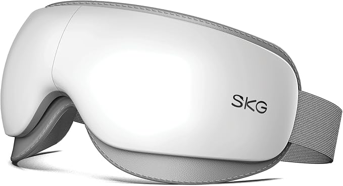 SKG Eye Massager with Heat, Valentine's Day Gifts for Her Him, Bluetooth Music & Foldable Sleep Mask for Dry Eyes & Relaxation, Eye Mask for Migraine, Ideal for Travel, Work