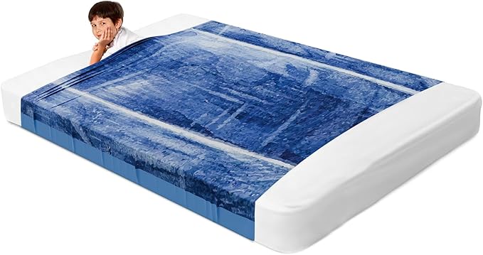Deep Pressure Sensory Bed Sheet – Queen Sensory Compression Sheet Breathable Sleep Pod Blanket for Better Sleep Support – Calming Compression Blankets for Kids and Adults Classic Denim