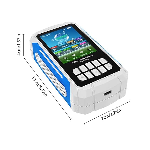 Air Quality Detector Ionizer Meter Alarm Function Portable Air Tester with Negative Ion Concentration Temperature Humidity VOC PM2.5 PM10 CO CO2 for Home Car Office (White)