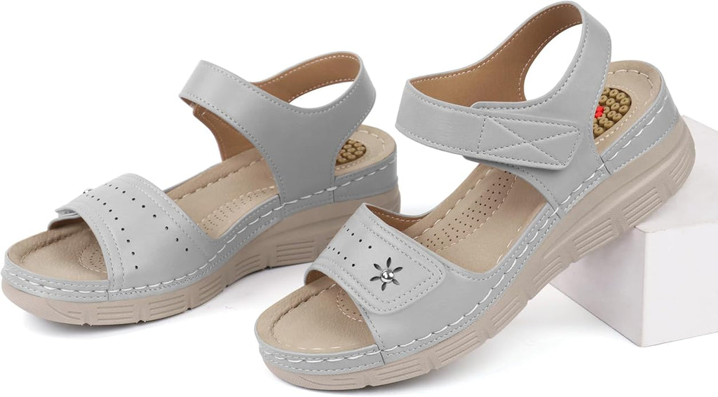 JABASIC Women Comfortable Sandals Orthotic Walking Sandals Orthopedic Arch Support Sandals