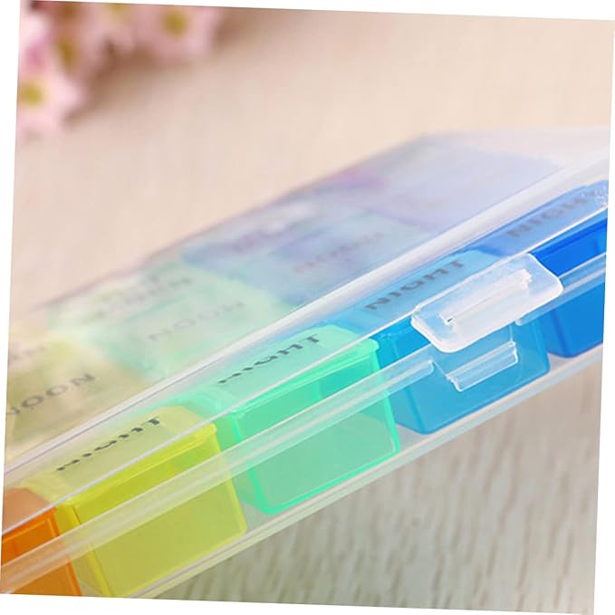 Mobestech 21 Grids Medicine Organizer Box Portable Pill Storage Case Organizer Case and