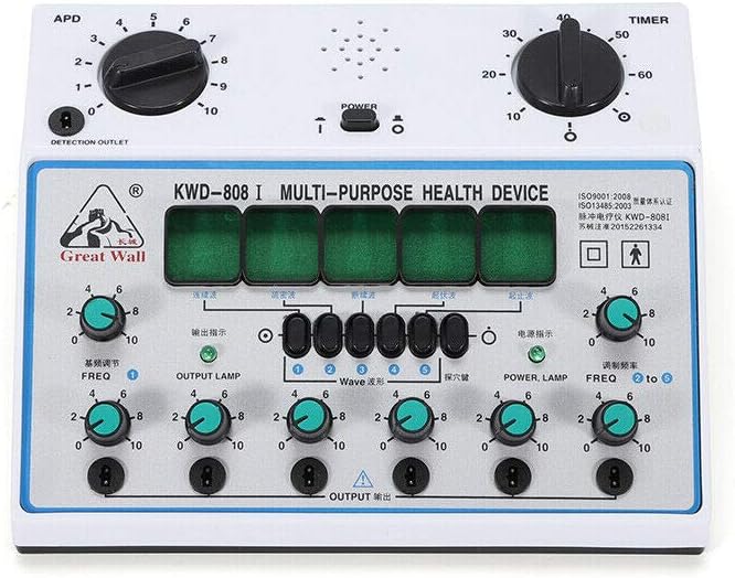 KWD808-I Electric Acupuncture Stimulator Machine, 110V Electric Impulse Acupuncture Treatment, 100-240V 6 Output Patch Massager, 500-1060hpa Electrotherapy Acupuncture Instrument Pulse Electrotherapy