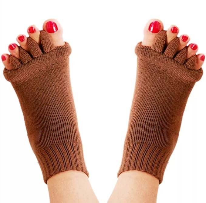 AIBEARTY 3 Pairs Yoga Sport Gym Five Toe Separator Socks Foot Massage Toeless Socks