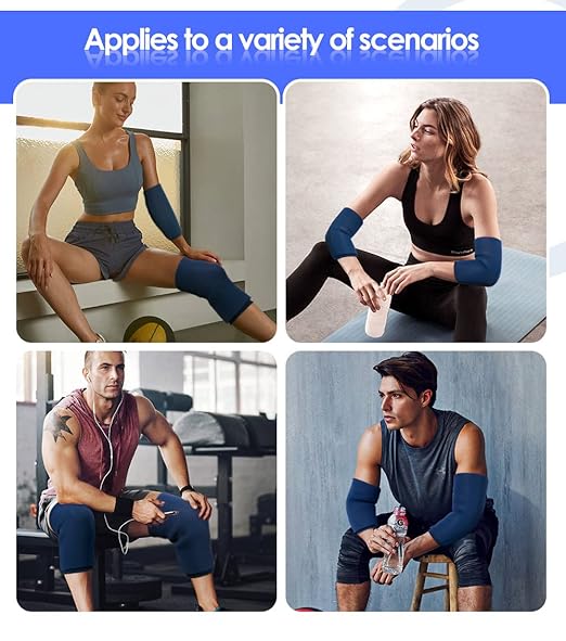 Freeze Ice Sleeve for Elbow & Knee Arm Ice Pack Sleeves Wrap for Injuries Compression, Reusable Gel Cold Packs for Ankle, Calf - Flexible Cold Wrap for Meniscus, ACL, MCL, Pain Relief (Blue, M)