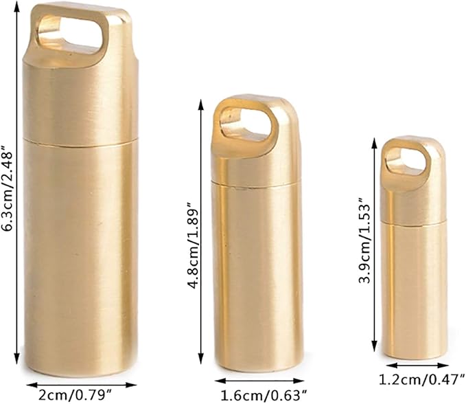 Keychain Pill Holder, Waterproof Pill Box Keychain Portable Pill Case Pill Box Organizer Daily Pill Container for Outdoor Camping 3.9cm × 1.15cm