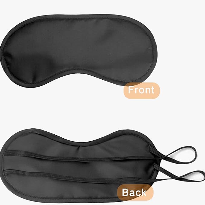 24 Pack Blindfold Eye Mask Cover Sleep Mask for Party Games Travel Sleep Team Build Party Supply with Adjustable Strap for Women Men Kids, Black