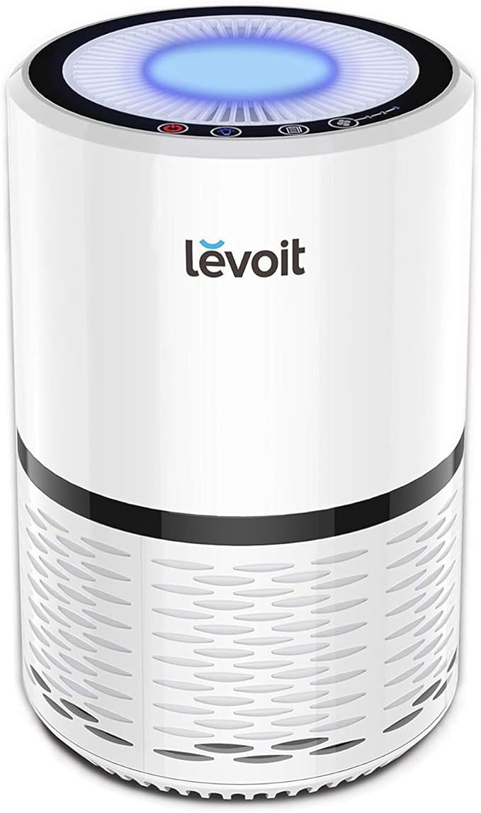 Levoit Air Purifier for Home, AHAM Verifide, High-Efficiency Filter for Smoke, Dust, Pollen, and Odors in Bedroom, Office, or Nursery, Optional Night Light, Quiet Operation, LV-H132, White