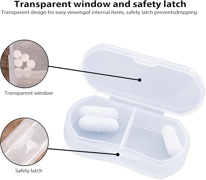 24PCS Pill Case Organizer Pocket Small Pill Holder, Daily AM & PM containers, Medicine Holder, Ideal for Medication, Vitamin, Supplement, Perfect for Travel, Ideal for Purse