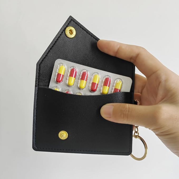 Birth Control Pill Case Snakeskin Print (Black)