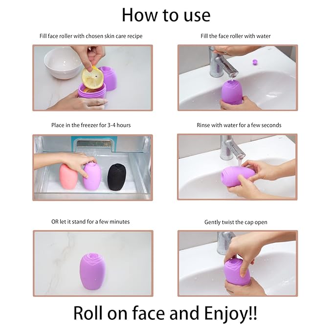 Ice Face Roller, Silicone Ice Roller for Face to Tighten and Lift Skin, Face & Eye Puffiness Relief, Reusable Facial Ice Mold for Neck to Enhance Natural Glow, Skin Care for Women Beauty