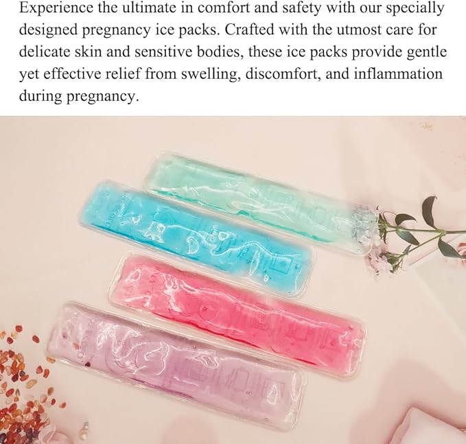 Postpartum Ice Pack, Hot and Cold Pads for After Delivery Essentials, Gel Cooling Pad, Fast Pain Relief Convenient for Perineal Recovery Helps Reduce Swelling (Purple, MomKid Pattern)