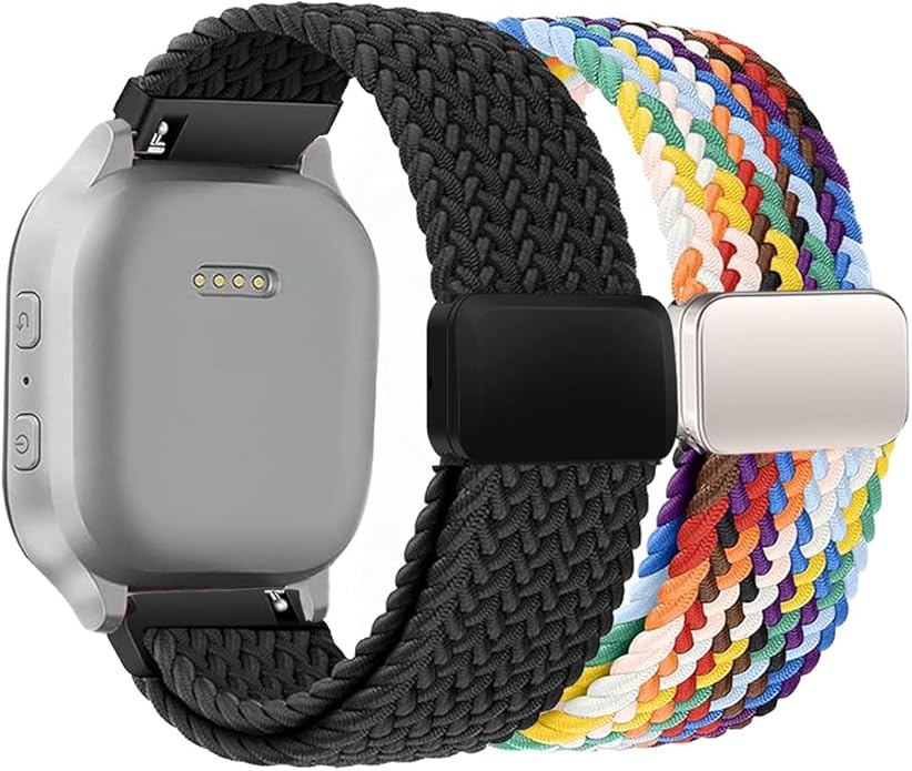 2-Pack Compatible for Cosmo JrTrack 5, for Bark, for Fitpolo AR-01 Nylon Stretch Watch Bands Breathable Elastic Replacement Wristband Adjustable Straps