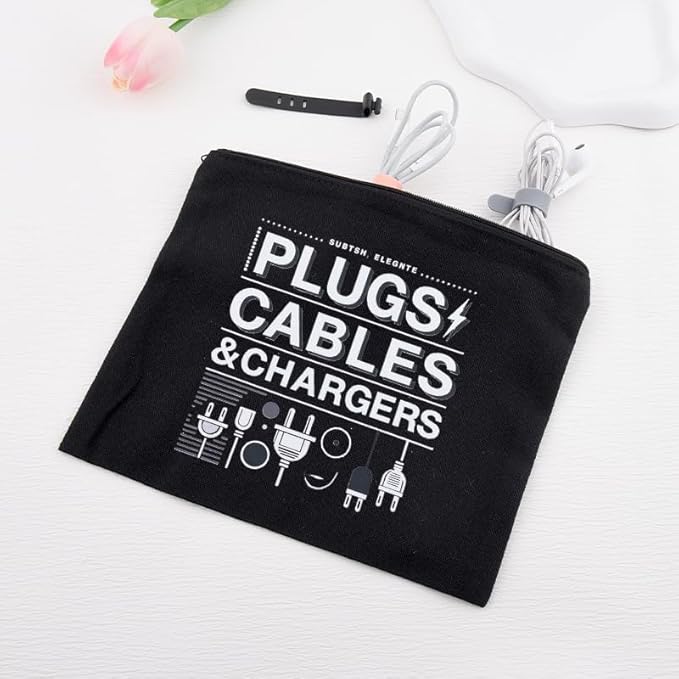 Small Electronic Gift Bag Pouch Travel Charging Cable Pouch Camping Cord Organizer Bags Wire Storage Ties Reusable Plug Charger Case Bags Portable Earphone Pouches with Zipper Electrician Gift Pouches