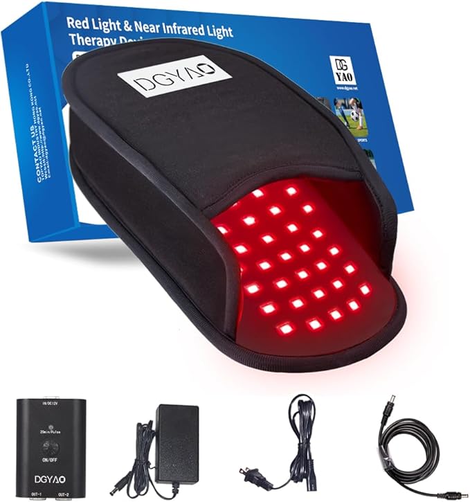 Red Light Therapy for Feet Pain Relief Near Infrared Light Therapy Foot Slippers Toes Pad Recovery Devices with 660nm＆880nm Wavelengths Treatment Shoes for Instep