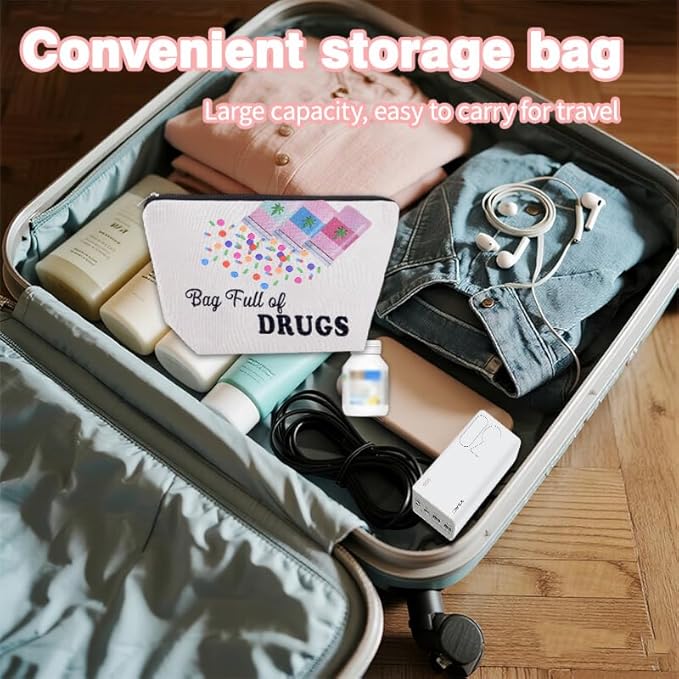 Medicine Drug Bags for Travel Pharmacy Birthday Christmas Gifts for Pharmacist Nurse Female Nursing Students Doctor Pouch Medical Patient Bag Med Physician Practitioner Accessories Bag Gifts for Women