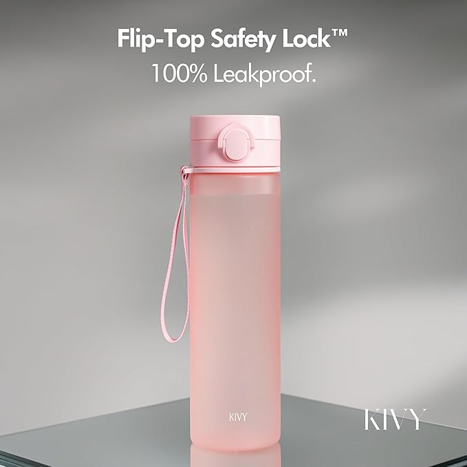 KIVY Tritan Water Bottle 32oz [WITH FLIP LID] - Reusable & Slim Waterbottle for Travel, Gym & School - For Women & Men - Dishwasher Safe - Skinny Leak Proof & Lightweight Bottle - BPA Free