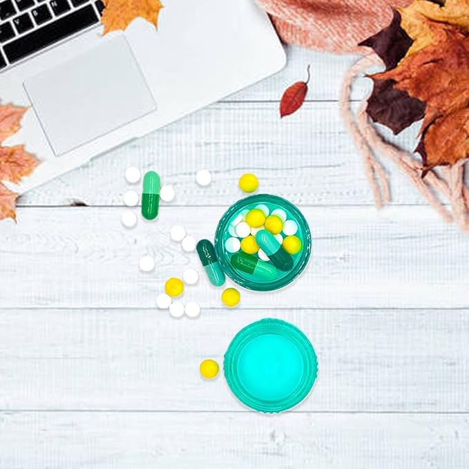 HaiSea Weekly Travel Pill Planner-Monthly Pill Organizer, Daily Month Pill Box-Separate AM/PM Compartments Colors Vary (Green)