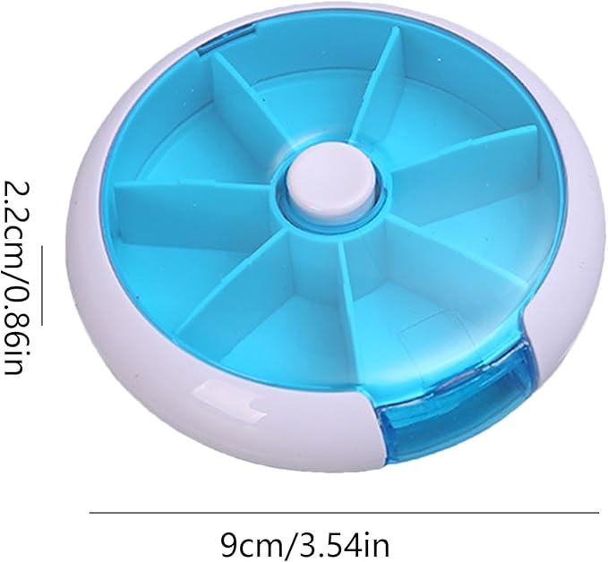 Weekly Pill Box - Safe and Eco-Friendly Weekly Round Pill Box, Round Weekly Pill Storage Box | Pills Storage Tool with 7 Compartments, Weekly Pill Dispenser for Pills Candy, vitaminn, and Other Items