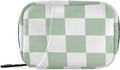 Pill Organizer Box Case Weekly Travel Pill Container Cute Pill Holder 7Day Vitamin Organizer Pill Dispenser Sorter Planner Storage Small Compact Checkered Green and White13