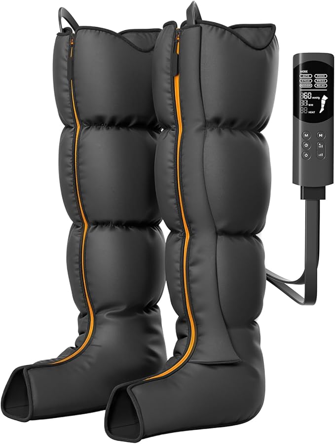 DEKEMASTER Air Compression Leg Massager for Circulation and Pain Relief, Professional Full Leg Compression Boots for Massage Therapy with Adjustable 9 Intensities, Recovery Boots for Women Men