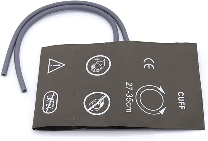 Blood Pressure Cuff with Dual Tubes for Adult 27-35 cm, Reusable PU Brown Replacement Blood Pressure Cuff, No BP Connector