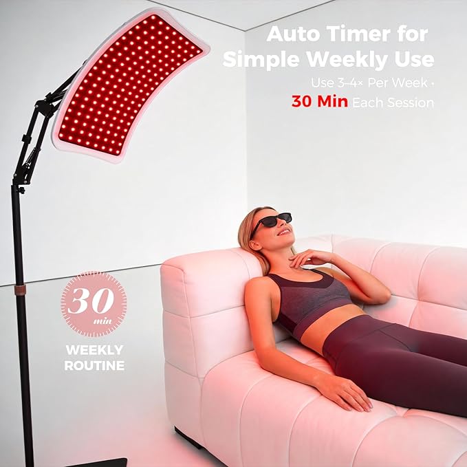 Red Light Therapy Device – 660nm Red & 850nm Infrared LED Therapy Lamp for Face and Body, Versatile Design with Stand, Legs & Strap, Well-Made and Easy to Use(White)