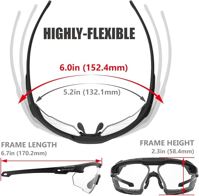HTS HUNTERSKY Ballistic Tactical Shooting Glasses ANSI Z87+ UV400 Protective Eyewear