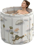 Portable Bathtub for Adult, Foldable Soaking Bathtub for Hot SPA&Ice Bath, Foldable Small Bathtub collapsible bathtub for Bathing, 6-layer Insulated portable tub,Space-Saving (Lotus, 25.9X31.5 IN)