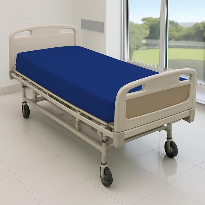 6 Pack Fitted Hospital Bed Sheets - Soft Microfiber Hospital Fitted Sheet - Hospital Bed Fitted Sheets (Royal Blue, 36" x 84" x 12")