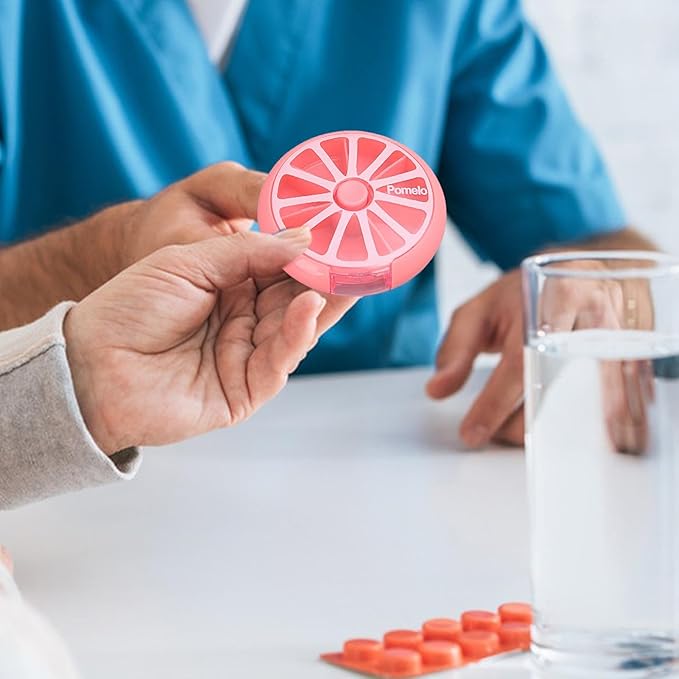 Weekly Pill Organizer - Eco-Friendly Round Pill Storage Box, Round Pill Organizer | 7-Compartment Weekly Pill Dispenser, Weekly Medication Organizer Suitable for vitaminn, Medication, and Candy