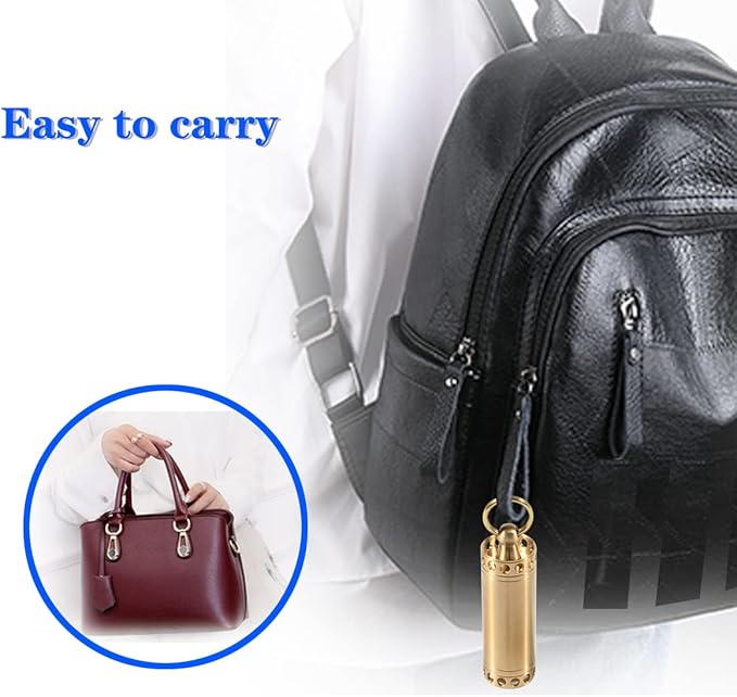 Pill Holder Keychain Container,Portable Mini Brass Waterproof Pill Box for Purse Pocket,Small Pill Case for Outdoor Travel Camping Daily Use