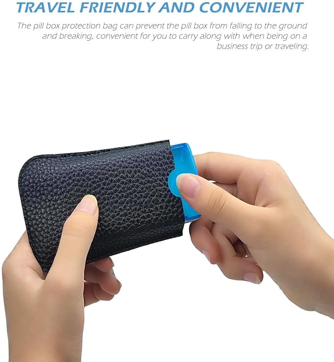 VOFOON Small Pill Organizer 3 Times a Day Daily 2 Pack, Travel Pill Box for Purse Pocket, 3 Compartment Portable Medicine Vitamin Case, Fish Oil Box, Supplement Box