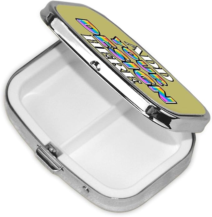Custom Travel Medicine Organizer, Medicine Pill Box Case Container Travel Pill Holder Vitamin for Purse Med Wallet Portable Mini Pastillero Square, Dark Khaki, Personalized Gifts
