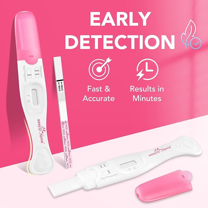 Easy@Home 9 Count Pregnancy Tests: 3 Early Detection Pregnancy Sticks & 6 Reliable Precise Pregnancy Test Strips - Instant Readings in Minutes | 9 Counts