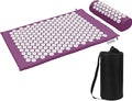 XiaoMaGe Acupressure Mat and Pillow Set with Bag - Large Size 28.7 X 16.5 inch Acupuncture Mat for Neck & Back Pain, Muscle Relaxation Stress Relief, Sciatica Pain Relief Pillow (Purple)