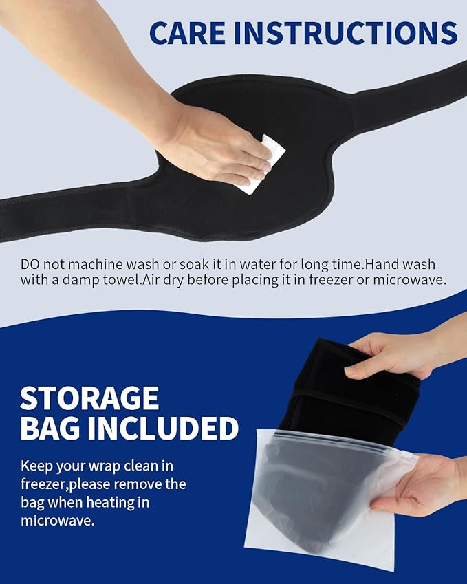 Gel Ice Pack Wrap with Straps for Knee,Elbow,Shoulder,Wrist & Back,Reusable Ice Packs for Injuries, Inflammation & Recovery Hot Cold Therapy Long Style