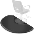 Saloniture 3 ft. x 4 ft. Salon & Barber Shop Chair Anti-Fatigue Mat - Black Semi Circle - 5/8 in. Thick