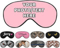 AMAPARK Customized Funny Sleep Mask Personalized with Photo Text Logo Sleeping Masks, Custom Gift for Her Him Men Women, Pink