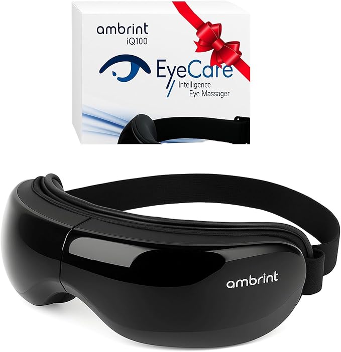 Eye Massager with Heat Bluetooth Smart Off, for Eye Relaxing, Migraine Stress Relief, Improves Sleep, Comforts Dry Eyes Tired Puffy Eyes. Gift for Birthday Father’s, Mother’s Day, Men, Women