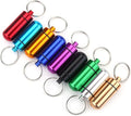 KIKYO Waterproof Aluminum Mini Pill Case Organizer, 9 Compartments, Keychain Pill Box with Outdoor Medicine Holder