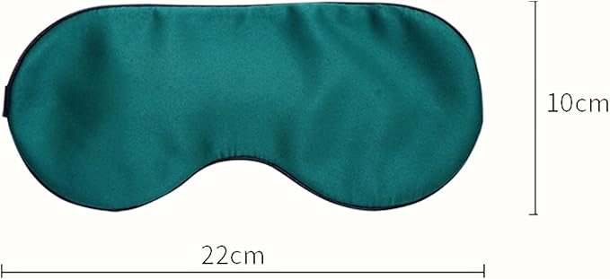 100% Mulberry Silk Sleep Mask for Women/Men Airplane Travel, Pure 22 Momme Silk Eye Mask Blackout for Sleeping, Ajustable, Luxury, Anti Wrinkle, Anti Aging Silk Blindfold, Made in USA (Emerald Green)