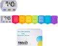 [4 in 1] 7 Day Medicine Pill Organizer+5 Reminder Alarms+Timer+Clock,Large Compartment,Loud Sound,Large Screen,Moisture-Proof,Dust-Proof,Travel Weekly/Daily Pill Box/Organizer/Case/Container/Dispenser