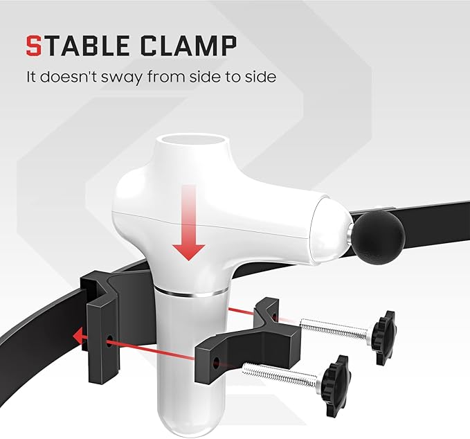 Upgrade Massage Gun Holder, Percussive Massage Gun Mount for Back, Compatible with Most Massage Guns, Design for Hard to Reach Areas