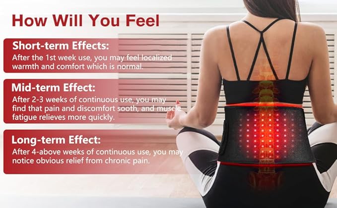 DGXINJUN Red Light Therapy Belt for Body, Infrared Light Therapy Wrap, Wearable Light Wrap for Lower Back Pain Relief Waist Belly Joint Muscle for Daily Comfort & Wellness Support