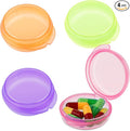 4 Pcs Mini Pill Organizer Small Pill Box Cute Portable Pill Case for Pocket Purse Travel Storage Containers Earplug Case Medicine Dispenser Vitamin Holder (Pink+Orange+Green+Purple)