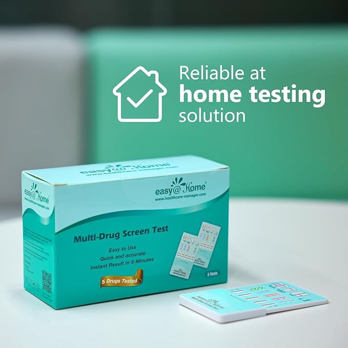 Easy@Home Multi-Drug Screen Test: (12 Pack) at Home Drug Testing Kits Detecting Amphetamine Oxazepam Cocaine Morphine Cannabinoids Human Urine Sample Only - #EDOAP-754