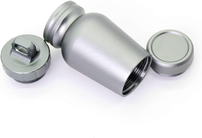 Waterproof Aluminum Pill Holder with Keychain Outdoor Medicine Bottle Seal First Aid Drug Holder