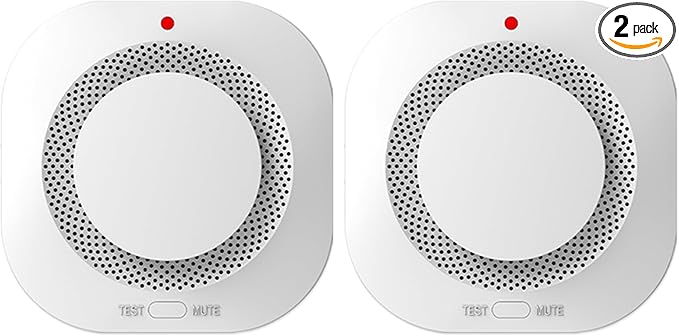 Photoelectric Smoke Detector Fire Alarm, Battery Operated, Smoke Alarm with Test Button & Low Battery Signal, LED Warning Light, 85-Decibel Alarm Sound, Easy Installation for Living Rooms and Bedrooms